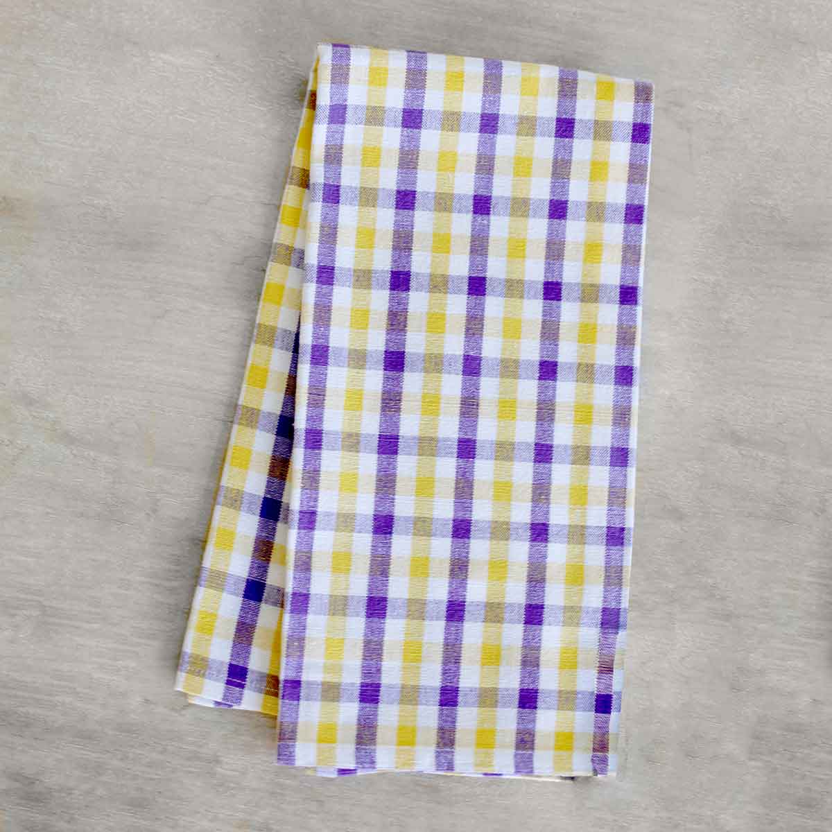Louisiana Hand Towels White/Purple/Yellow 20x28 Set of 2
