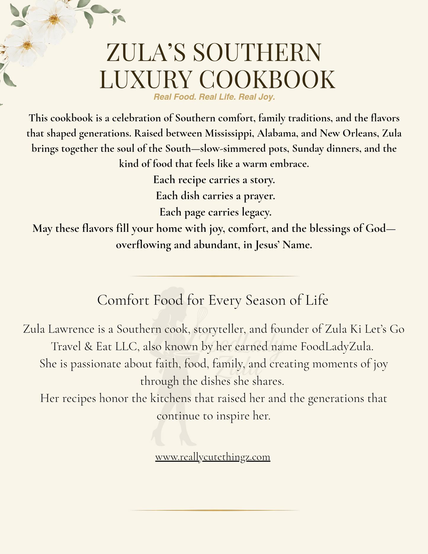 Zula’s Luxury Southern Cookbook: Real Food. Real Life. Real Joy. (Digital eBook) Instant download — PDF version