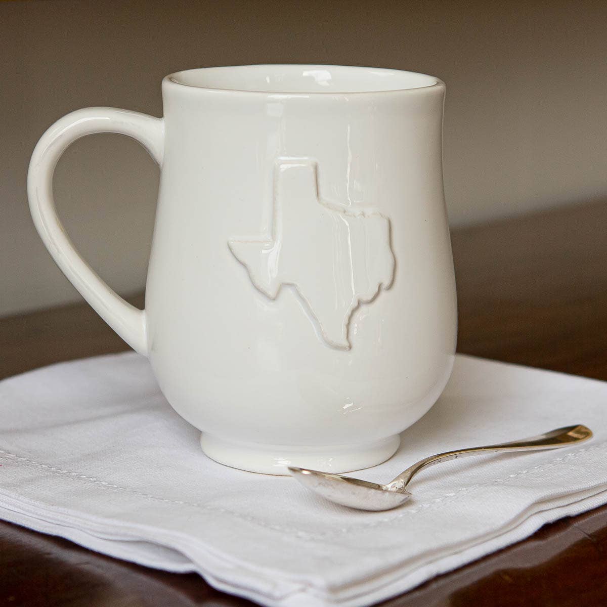 Texas Embossed Coffee Mug   White   18oz