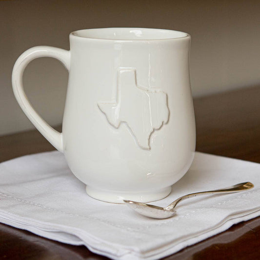Texas Embossed Coffee Mug   White   18oz