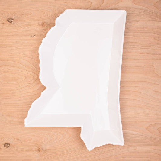 Mississippi Shaped Platter   White   16"