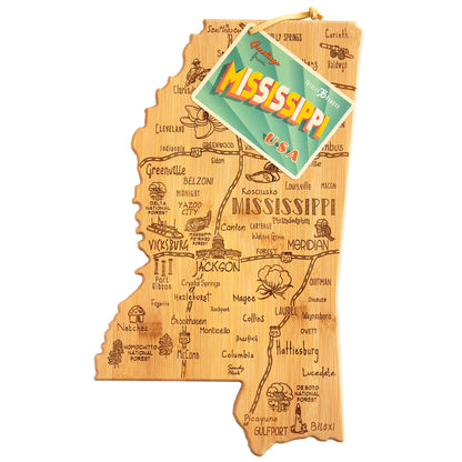 Destination Mississippi Cutting Board with Engraved Artwork