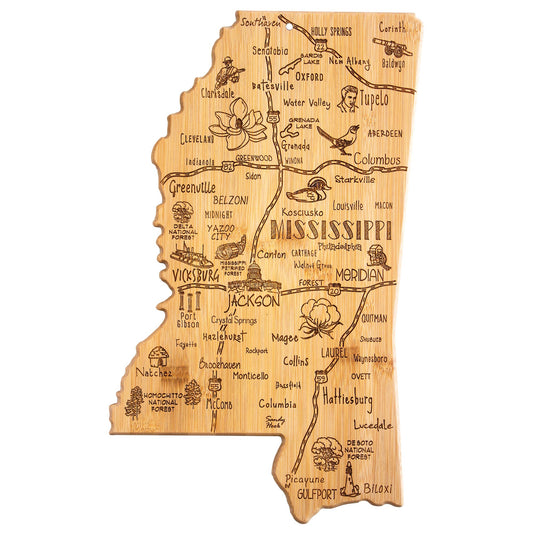Destination Mississippi Cutting Board with Engraved Artwork