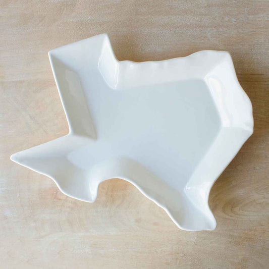 Texas Shaped Platter   White   16"