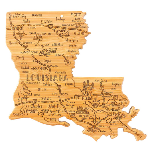 Destination Louisiana Cutting Board with Engraved Artwork